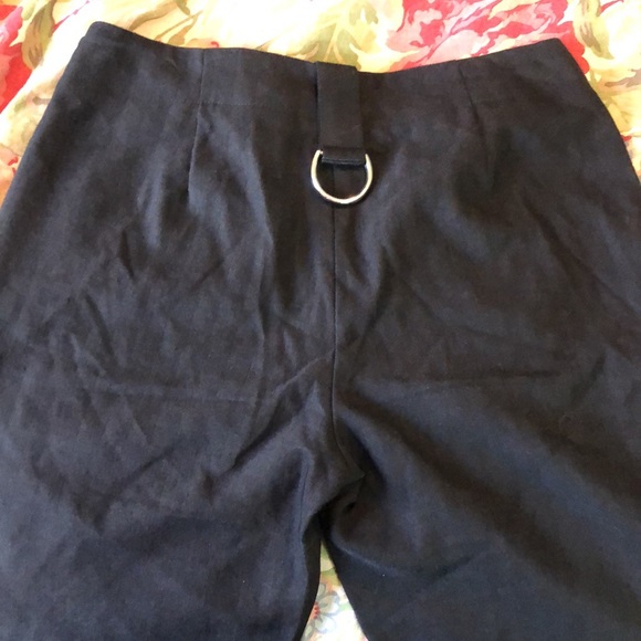 GF FERRE size EU 26 / 40 Classic Ink Black Slim Trouser LOGO Silver Buttons $279 - Picture 8 of 16